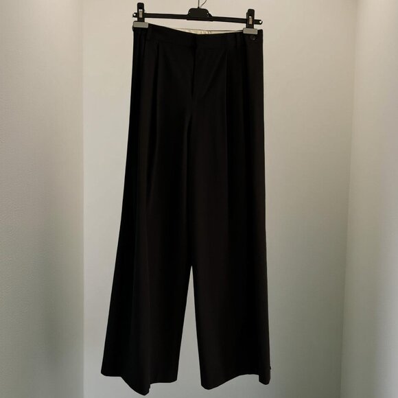 Zara Black Wide-Leg Pants with pleats - SZ XS - Picture 2 of 4